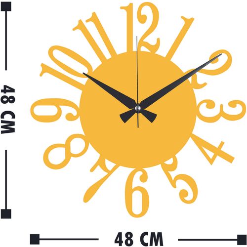 Wallity Ukrasni metalni zidni sat, Metal Wall Clock 14 - Gold slika 3