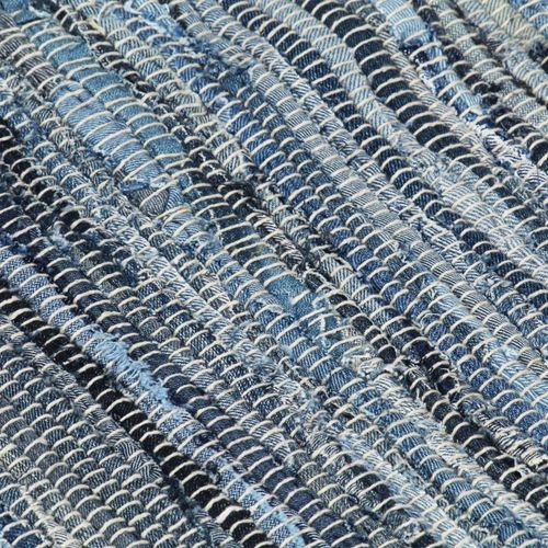 Ručno tkani tepih Chindi od trapera 160 x 230 cm plavi slika 12