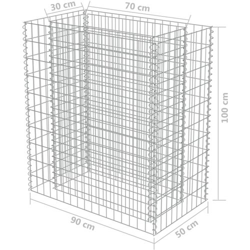 Gabionska sadilica od pocinčanog čelika 90 x 50 x 100 cm slika 8