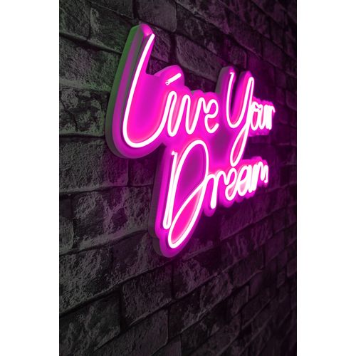 Wallity Ukrasna plastična LED rasvjeta, Live Your Dream - Pink slika 8