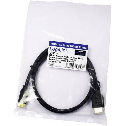 LogiLink HDMI priključni kabel HDMI A utikač, HDMI Mini C utikač 1.00 m crna CH0021  HDMI kabel slika 2