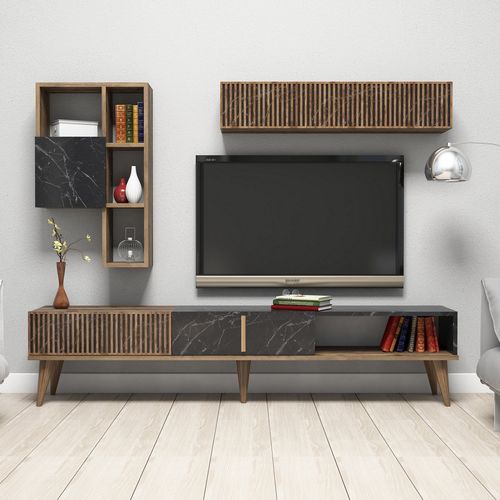 Woody Fashion TV jedinica, Milan - Walnut, Black slika 3