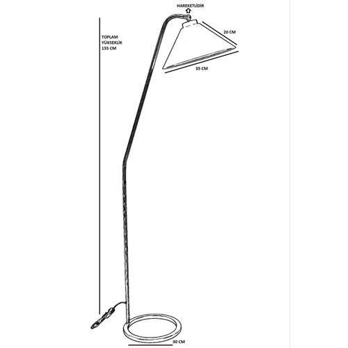 Delta Eskitme Lambader Hasır Siyah Abajurlu Black Floor Lamp slika 4