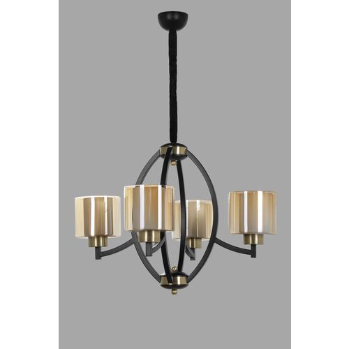 Paul 4 lü siyah avize bal camlı Vintage Chandelier slika 1