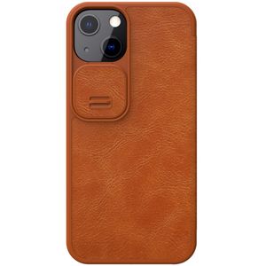 Nillkin Qin Leather Pro preklopna maska sa štitnikom za kameru za iPhone 13 - Brown