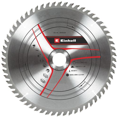 Einhell Pribor za stacionarne testere Set reznih listova 2 kom 250x30 T24/60 slika 1