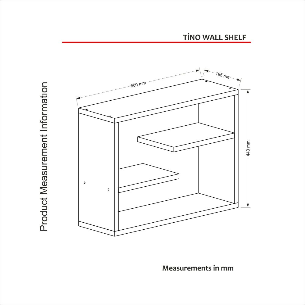 Tino - Bijela Zidna Polica slika 7