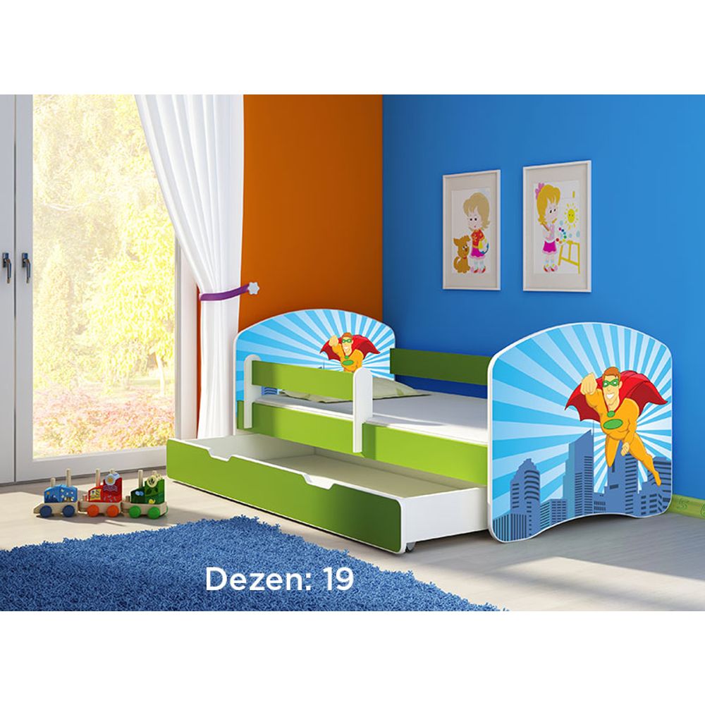 ACMA Dječiji krevet Acma II sa ladicom Green - 160x80cm - Dezen 19 slika 2