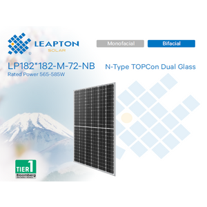 Solarni panel Leapton Energy LP182*182-M-72-NB 580W  N-TypeBifacial  300mm kabl