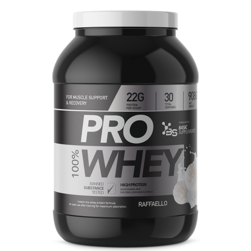 100% PRO WHEY 908GR BASIC SUPPLEMENTS -  Raffaello slika 1