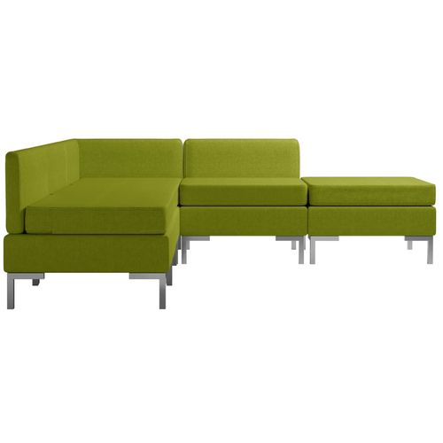 5-dijelni set sofa od tkanine zeleni slika 4