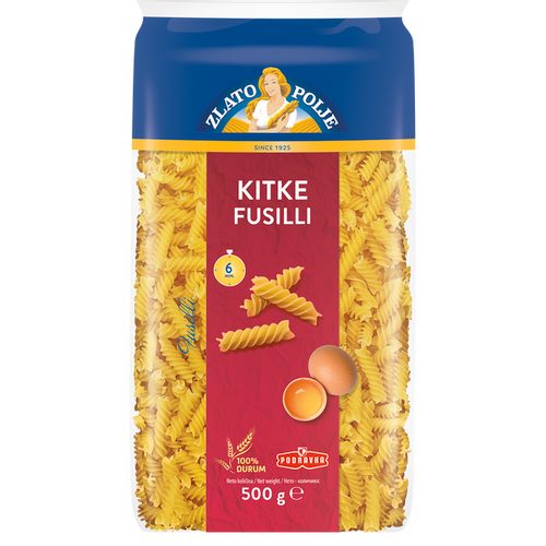 Zlato Polje tjestenina, fusilli s jajima, 500g slika 1