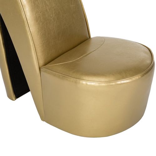 Stolica u obliku visoke pete od umjetne kože zlatna slika 28