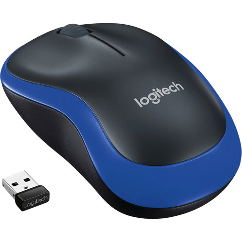 Logitech Miš bežični, 2.4 GHz, 1000 dpi, USB nano, Blue - M185 slika 1