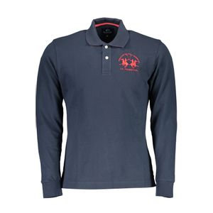 LA MARTINA MEN'S LONG SLEEVED POLO SHIRT BLUE