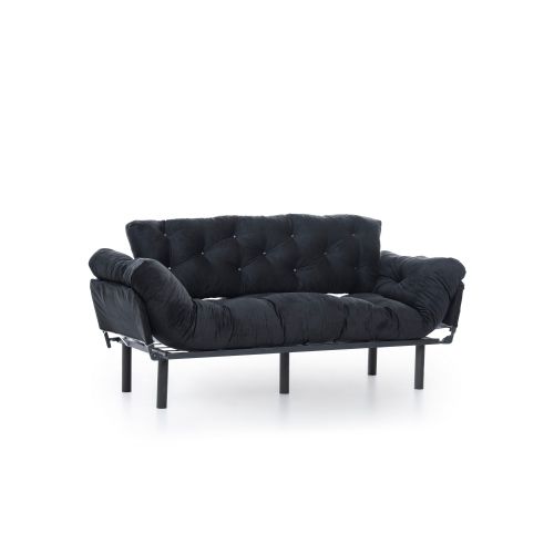 Atelier Del Sofa Trosjed na razvlačenje, Crno, Nitta Triple - Black slika 11