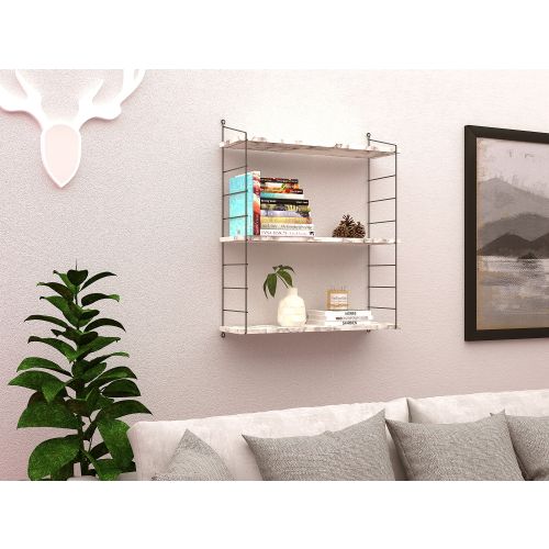 Armoni 3'lü - Carrara Marble Carrara Marble Wall Shelf slika 1