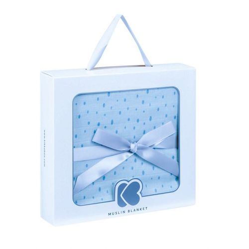 Kikka Boo Dvoslojni pokrivač od muslina Dots 100x100cm, Blue slika 1
