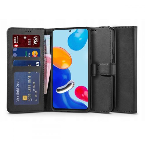 TECH-PROTECT WALLET PREKLOPNA FUTROLA ZA XIAOMI REDMI NOTE 11 4G / 11S 4G CRNI slika 1