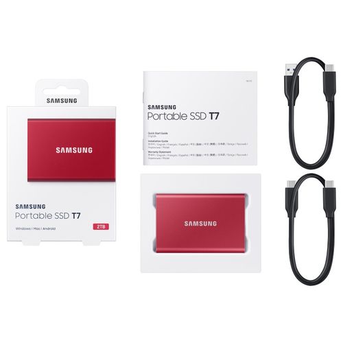 SAMSUNG Portable T7 2TB crveni eksterni SSD MU-PC2T0R slika 2