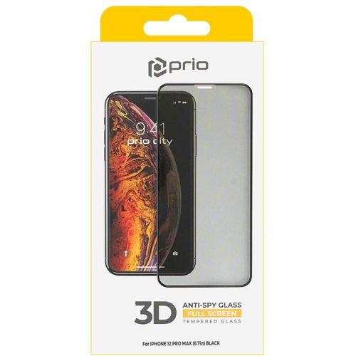 Prio 3D Anti-Spy kaljeno staklo za iPhone 12 Pro Max crno slika 2