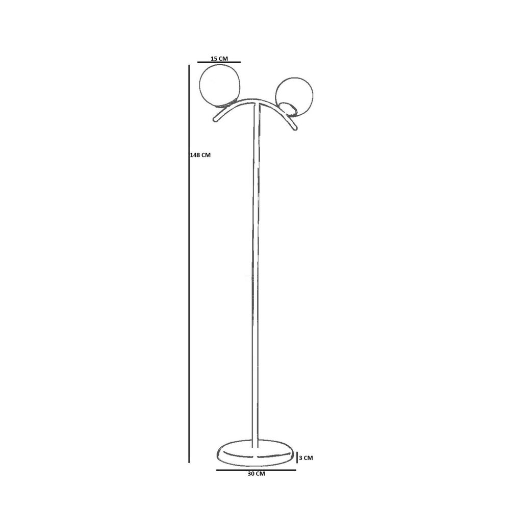 Opviq Podna lampa 923, bijela, crna slika 4