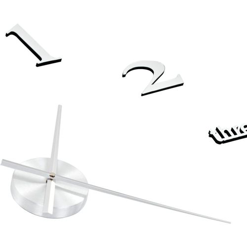 3D zidni sat moderni dizajn 100 cm XXL srebrni slika 11