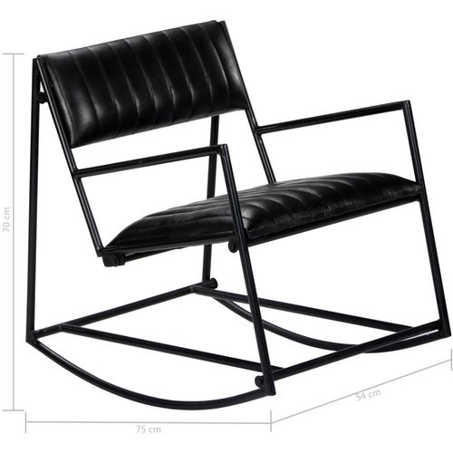 282905 Rocking Chair Black Real Leather slika 26