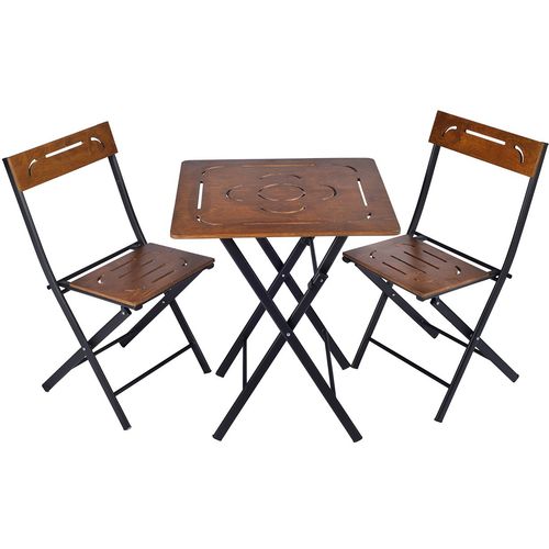 Floriane Garden Set vrtnih stolova i stolica (3 komada), orah crna boja, Bistro Set 3 slika 4