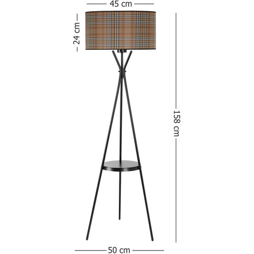 Venedik sehpalı siyah lambader silindir 02 abajurlu Multicolor Floor Lamp slika 4