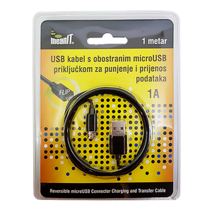 MeanIT USB A na USB micro kabl, FLIP, dužina 1.0 metar - USB / micro USB - 1m