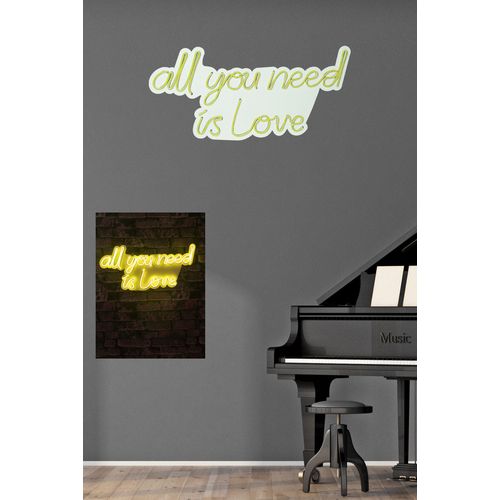 Wallity Ukrasna plastična LED rasvjeta, All You Need is Love - Yellow slika 10