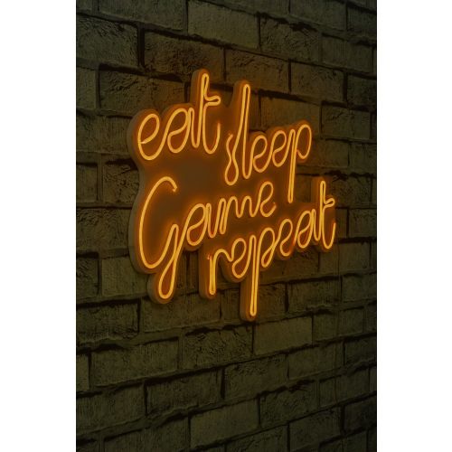 Wallity Ukrasna plastična LED rasvjeta, eat sleep game repeat - Yellow slika 10