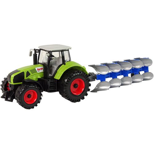 Zeleni traktor s plavim plugom slika 2