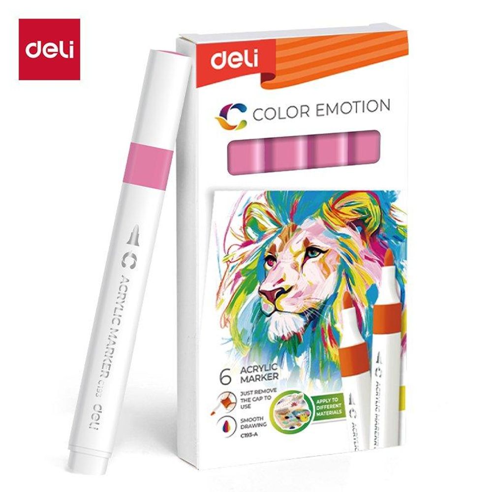 AKRILNI MARKER DELI PINK COLOR EMOTION EC193A-Pink 25 slika 1