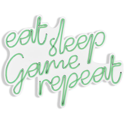 Wallity Ukrasna plastična LED rasvjeta, eat sleep game repeat - Green slika 6