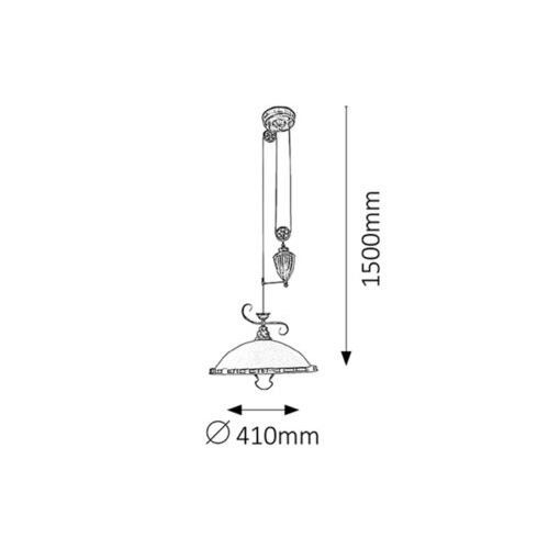 Rabalux Elisett Visilica E27 1x60W bronza Klasična rasveta slika 2