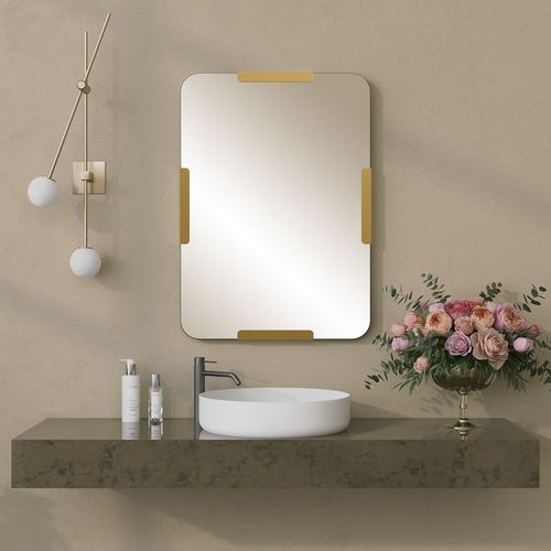 Pera Mirror - Gold Gold Decorative Mirror slika 1