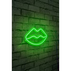 Wallity Ukrasna plastična LED rasvjeta, Lips - Green