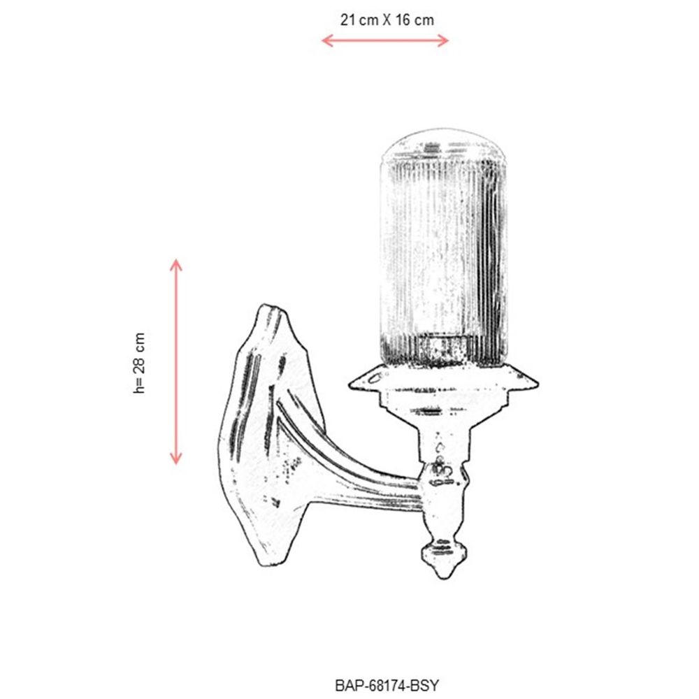 BAP-68174-BSY Crna Spoljna Zidna Lampa slika 3