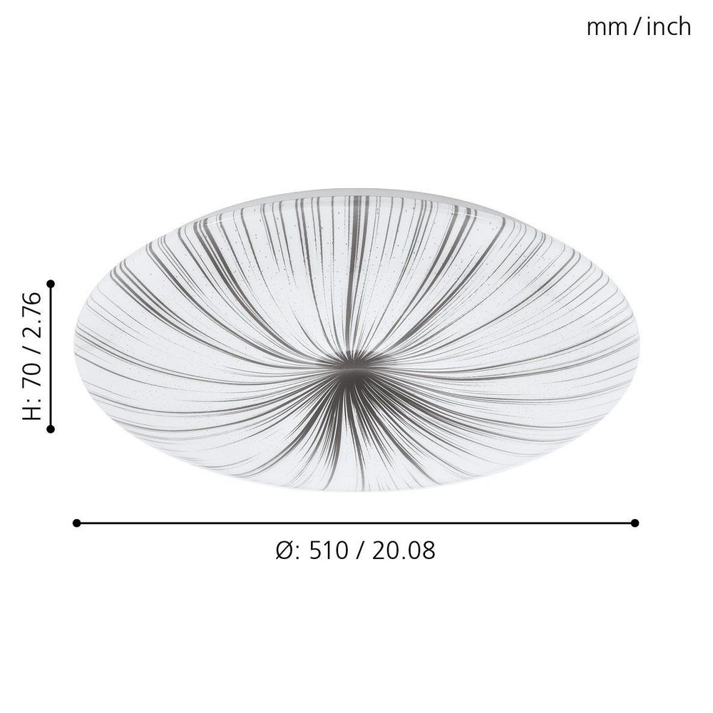 Eglo Nieves Plafonjera LED 33W, 3700lm, Promjer 510mm, Bijela/Srebrna slika 3