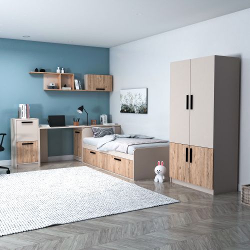 Newra - Komplet nameštaja za mladu sobu u bež boji, Atlantic Pine Beige slika 1