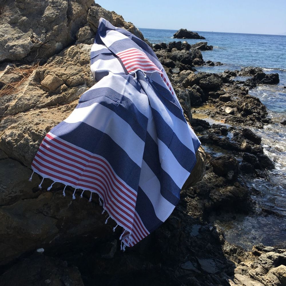 Sultan Fouta (Plažni Peškir) - Crvena, Plava, Bijela slika 1