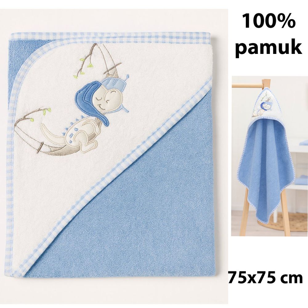 Ready Dječji ručnik s kapuljačom dimenzija 75x75 cm - Plavi slika 3