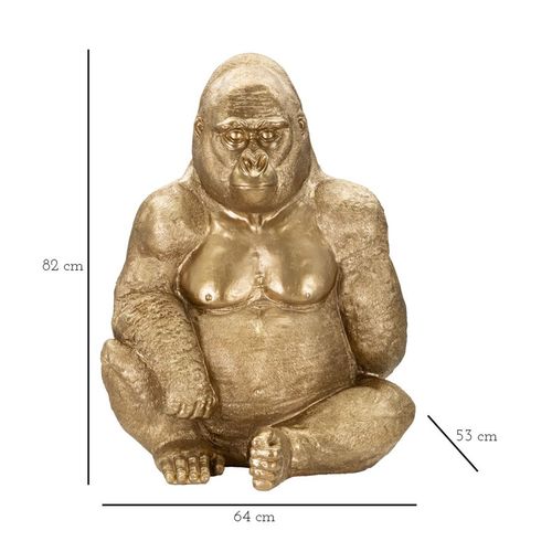 Mauro Ferretti Dekoracija GOLD GORILLA cm 64X53X82 slika 11