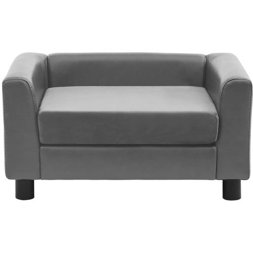 Sofa za pse siva 60 x 43 x 30 cm od pliša i umjetne kože slika 41