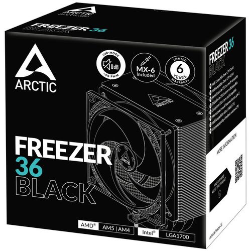 Arctic Freezer 36 Black, CPU cooler, 1700, AM4, AM5 slika 4
