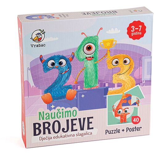 VRABAC PUZZLE FUN 40, puzzle Učimo brojeve slika 1