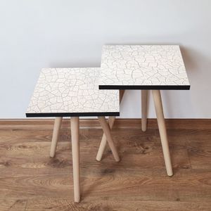 Nesting stolovi 2Shp221 - (2 komada) - boje: bijela, siva