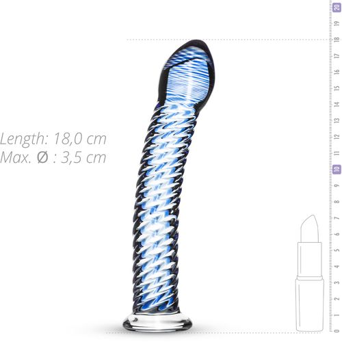 Stakkleni dildo Blue Lined slika 6